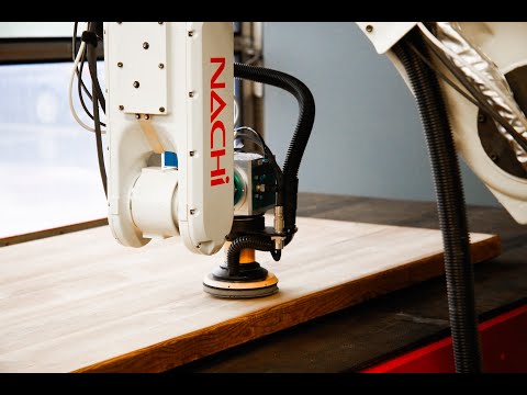 Tutorial: Sanding of a wooden table with CraftMate and Nachi | Nordbo